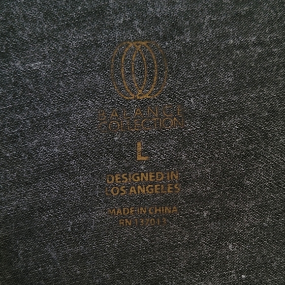 Balance Collection Womens Tee Size Large | Cross Back | Grey V-Neck - Picture 6 of 7